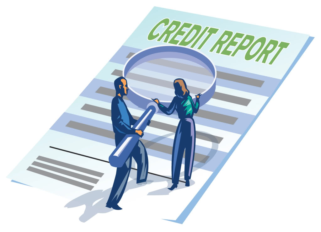 Credit Report Magnifying Glass